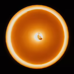 a sun that is shining with only one circle visible