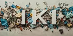 a large, white piece of art made from broken cloth and colored flowers