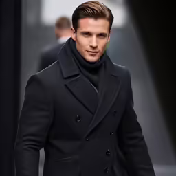a young man with dark hair walking