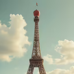 the eiffel tower towering over paris on a sunny day