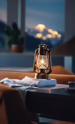 an image of a glowing candle that is set on a table