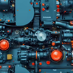 many different gears on a gray surface
