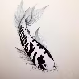 an image of fish with graffiti on its side