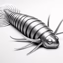a metallic insect is laying on the floor