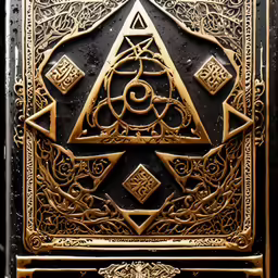 a brass plate with a decorative design on it