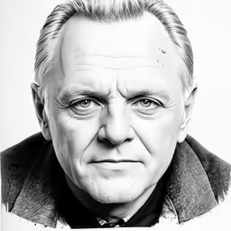 a portrait of a man with very big eyes