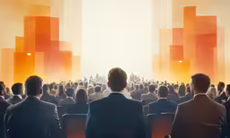 a person in business suit is looking towards another man