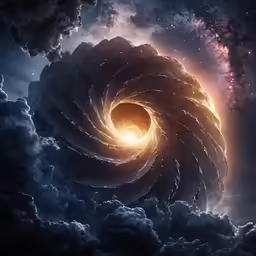 an abstract painting shows a very intense wave