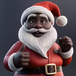a man in a santa suit gives a thumbs up