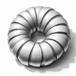 an aluminum sculpture is placed on a table