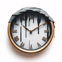 a round clock with some gold and silver details