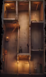 a group of boxes that are inside of a building