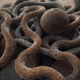 a lot of black and brown links that are next to each other