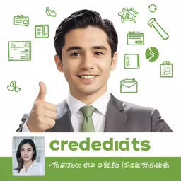 a man wearing a suit giving a thumbs up with a green background