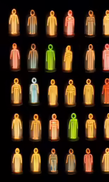 glow - in - the - dark picture of human body silhouettes