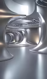 an artistically designed room with shiny lights