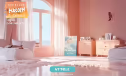 a small bedroom with a very large bed in the corner