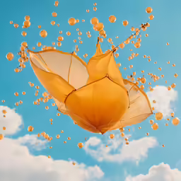 a balloon like item floating in the sky