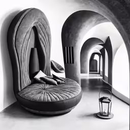 there is a living area in an architecture style
