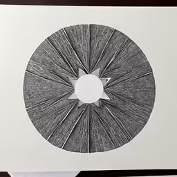a white paper with a black circular pattern in it