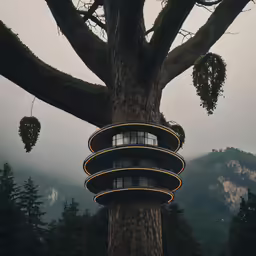 a very tall tree in the middle of a forest