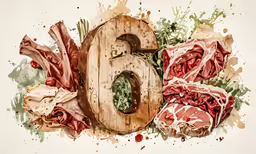 a large number covered in different types of meat