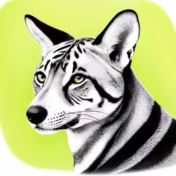 a tiger is shown on a green background
