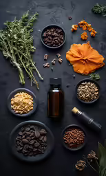 an assortment of ingredients are spread out on a table