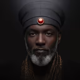 a man with an unusual hat on his head