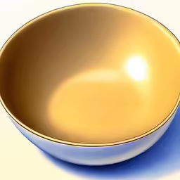 a yellow bowl sitting on top of a white surface