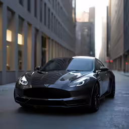 the car is parked in the middle of the street