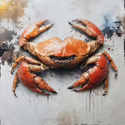 a crab on some grungy, dirty cement