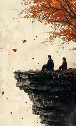 a couple of people that are sitting on some rocks