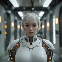 there is a female dressed in all white and wearing large head pieces