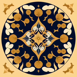 an image of a decorative pattern that is in blue and gold