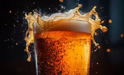 a glass with some liquid coming out of it