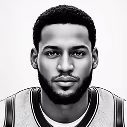 a very attractive black and white male wearing a jersey