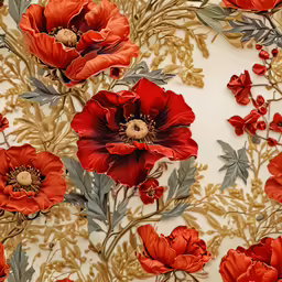 an image of a floral background of red flowers