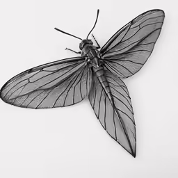 the back side of a black and white photo of a butterfly on white