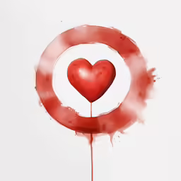 there is a painted red heart on the stick