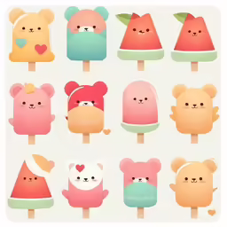 some very cute little popss with bears on them
