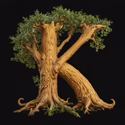 an intricate tree trunk and branches on the inside