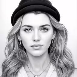 a woman in a white shirt and hat is wearing a necklace