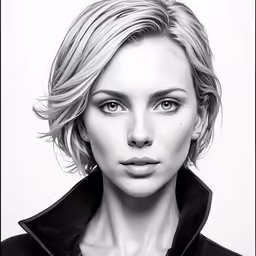 a beautiful blond woman with a black coat over her shoulders