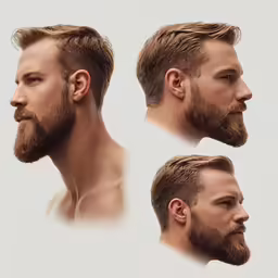 several photos of a young man with a beard