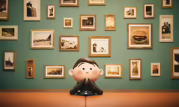 a plastic figure that is sitting on a leather sofa