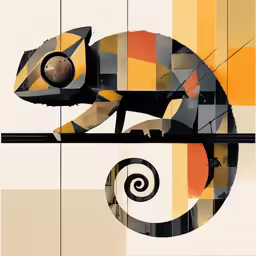 a chamelon is displayed in the frame