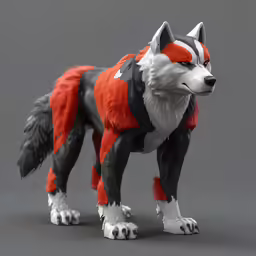 a very cute looking red and black husky
