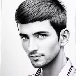 a man with dark hair looking directly at the camera