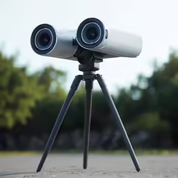 two zoom phones are placed on top of a tripod